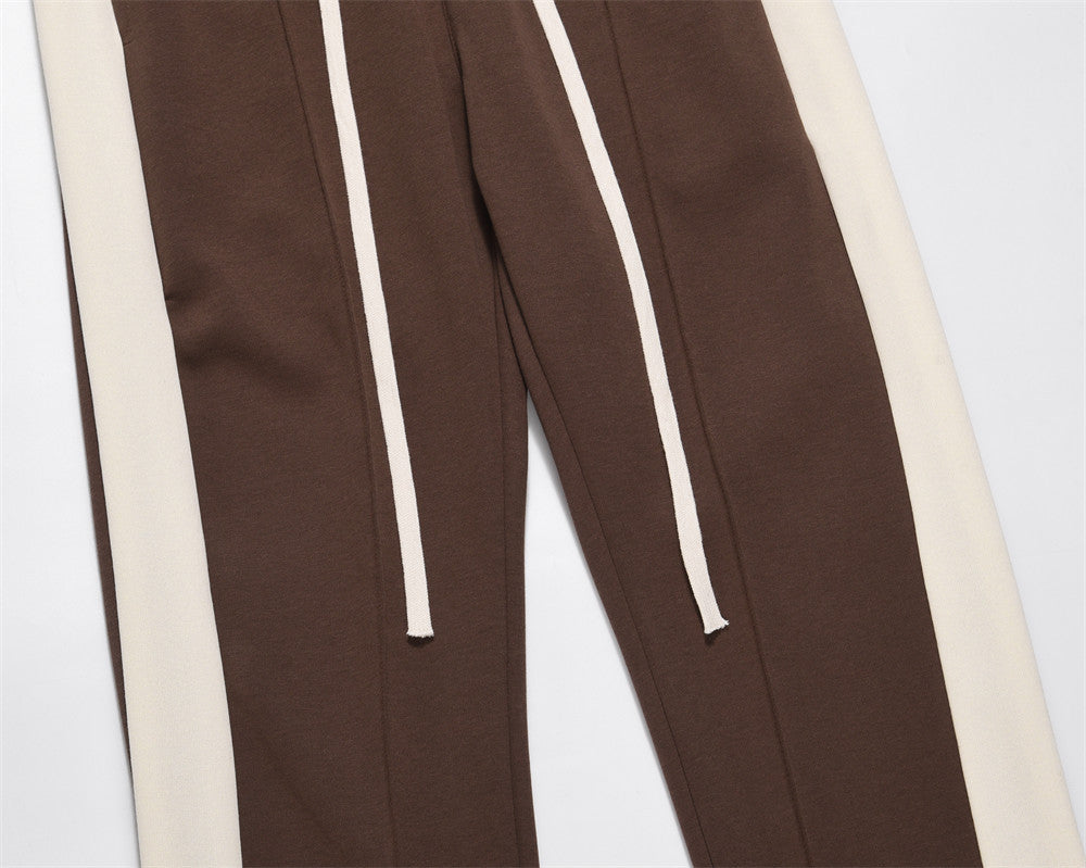 Fashion Stitching Casual Wide-leg Trousers Men by http://Loyshop.shop