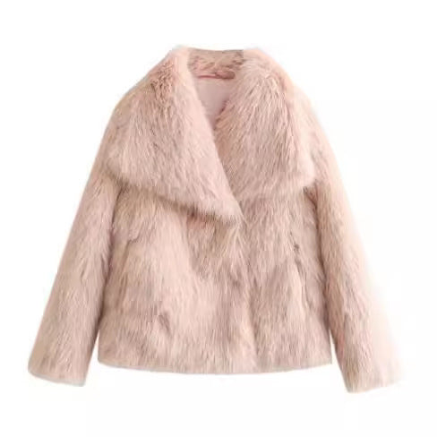 Winter Plush Coat Fashion Warm Thicken Fluffy Lapel Jacket Outwear Casual Long Sleeve Tops Womens Clothing by http://Loyshop.shop