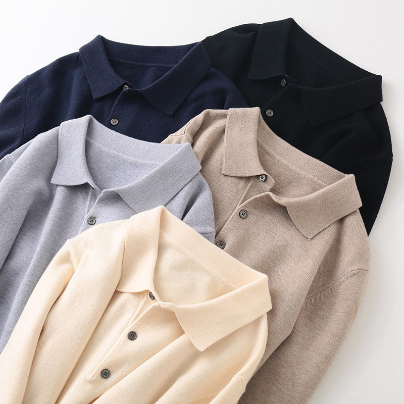 Knitted Sweater Men's Clothing Polo Collar Pullover by http://Lolyshop.shop