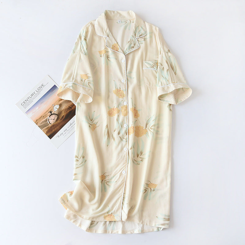 Cotton Sleeping Dress Cool Short Sleeves by http://Loyshop.shop