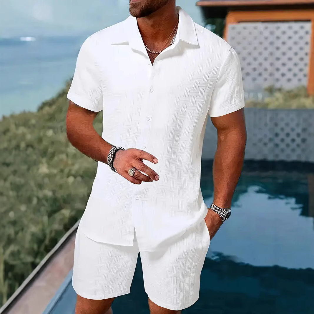 Summer Jacquard Black And White Solid Color Suit by http://Lolyshop.shop