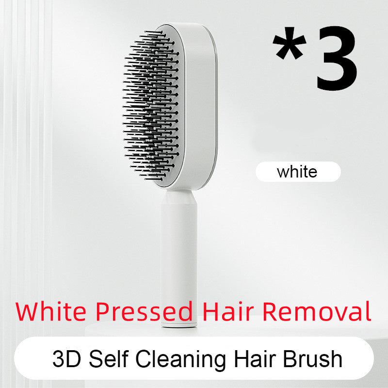 Self Cleaning Hair Brush For Women One-key Cleaning Hair Loss Airbag Massage Scalp Comb Anti-Static Hairbrush by http://Lolyshop.shop