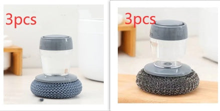 Kitchen Soap Dispensing Palm Brush Cleaner Push-type Brush Kitchen Detergent Tools by http://Lolyshop.shop