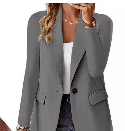 Ins Lapel Button Jacket Fashion Commuter Casual Suit Jacket Women's Long-sleeved Tops Outwear Clothing by http://Loyshop.shop