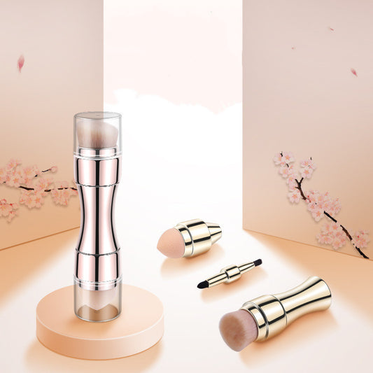 Retractable Metallic Four-in-one Multifunctional Makeup Brush by http://Lolyshop.shop