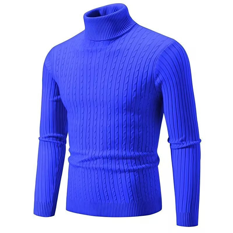 Men's Turtleneck Solid Color Twisted Sweater by http://Loyshop.shop