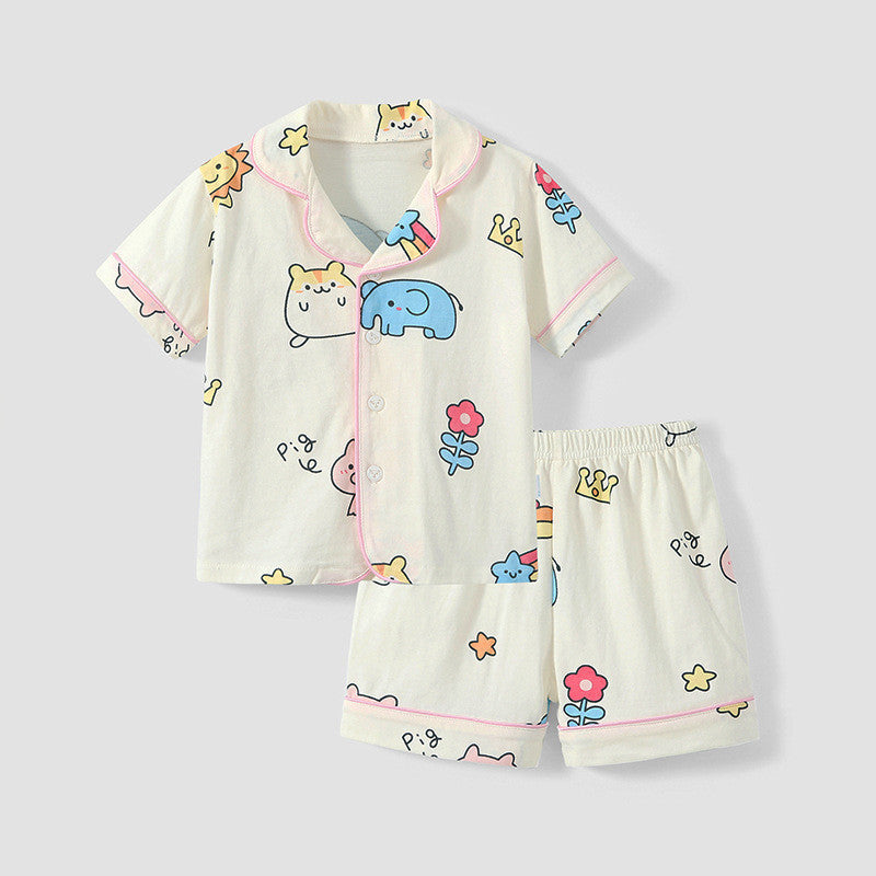 Boys And Girls Home Air Conditioning Clothing Cardigan Pajama Set by http://Lolyshop.shop