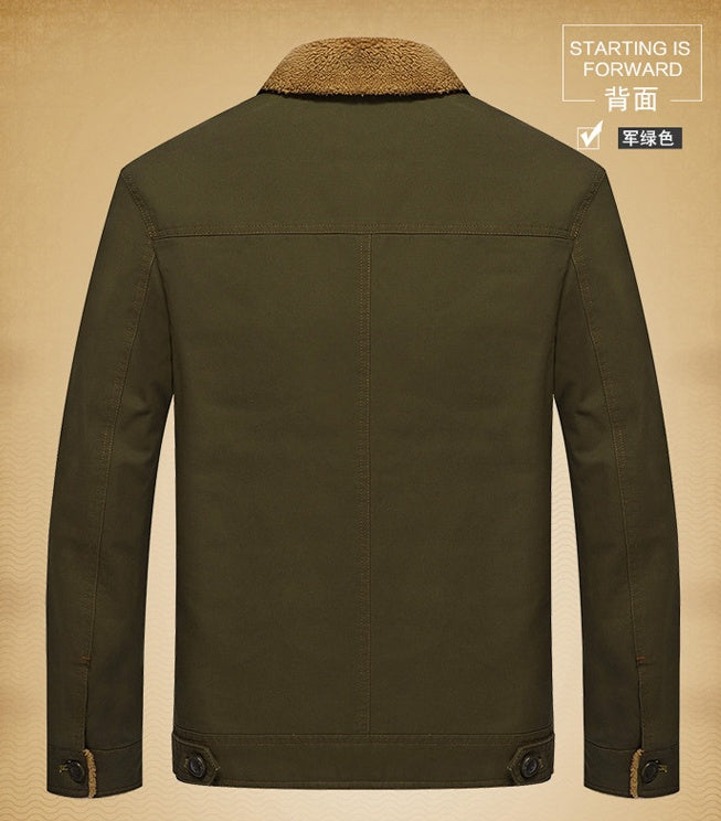 Winter plus velvet thick lapels uniforms air force one jacket jacket cotton clothing men by http://Lolyshop.shop