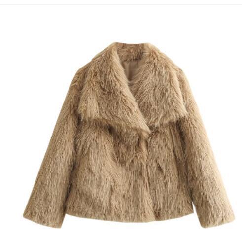 Winter Plush Coat Fashion Warm Thicken Fluffy Lapel Jacket Outwear Casual Long Sleeve Tops Womens Clothing by http://Loyshop.shop