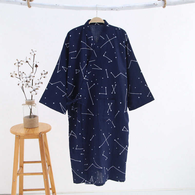 Cotton Gauze Lace-up Home Wear Cotton Moisture-wicking Clothing Kimono Robe by http://Lolyshop.shop