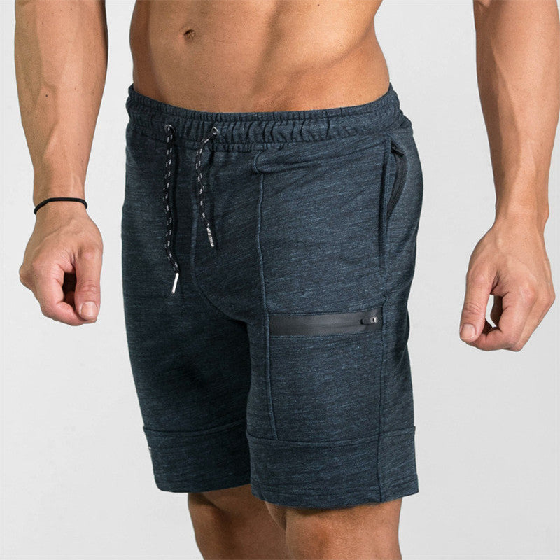 Summer Men's Gyms Shorts Bodybuilding Clothing Men Fitness Zipper Pathwork Workout Cotton Shorts by http://Lolyshop.shop