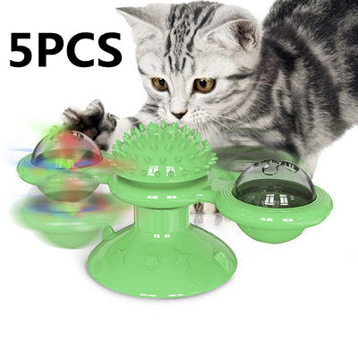Cat Rotating Windmill Multi-Function Toys Itch Scratching Device Teeth Shining Toy by http://Loyshop.shop