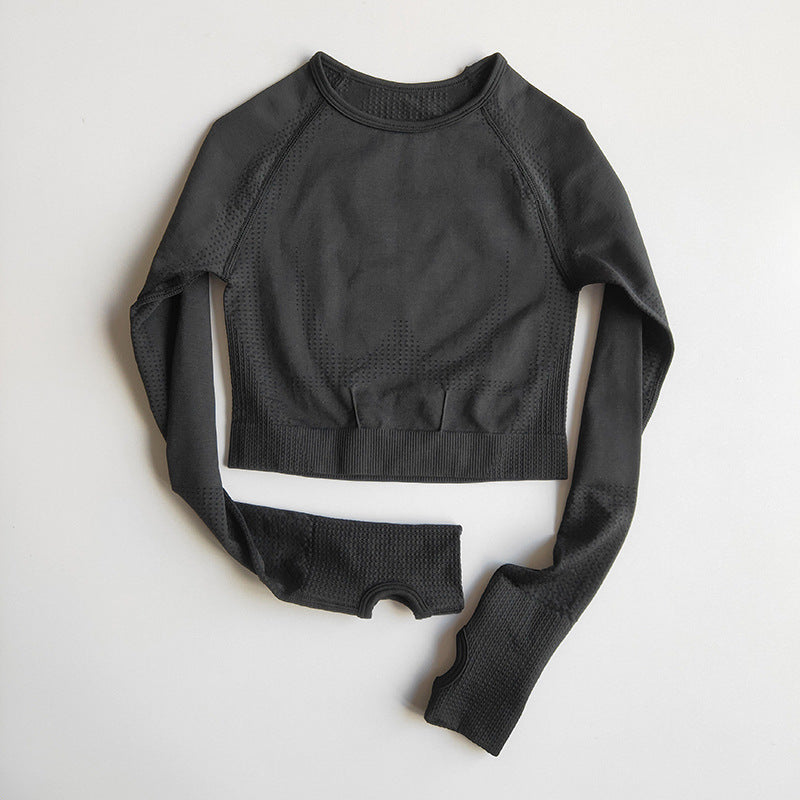 Sports T-shirt Quick-drying Tight High Elastic Short Seamless Long-sleeved Coat