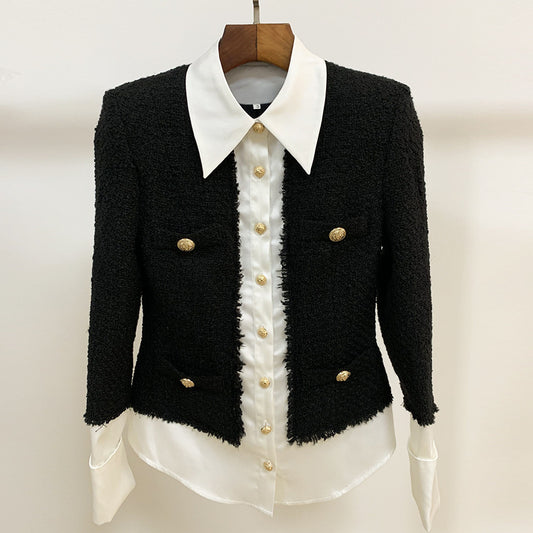 Stitching lion button shirt jacket jacket by http://Lolyshop.shop