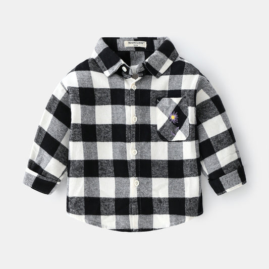 Boys new plaid car lapel long sleeve shirt by http://Lolyshop.shop