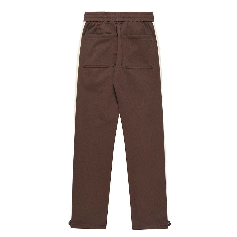 Fashion Stitching Casual Wide-leg Trousers Men by http://Loyshop.shop