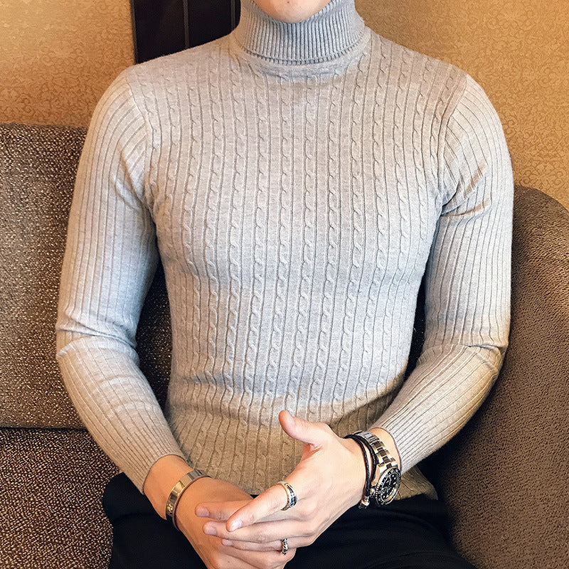 Men's Turtleneck Solid Color Twisted Sweater by http://Loyshop.shop