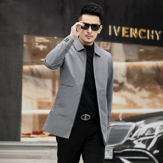 Lapel men's trench coat by http://Lolyshop.shop