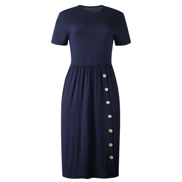 Button casual women knitted dress by http://Lolyshop.shop