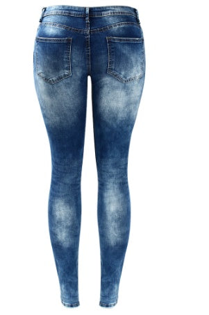 Stretch cotton hole pencil feet jeans women by http://Lolyshop.shop