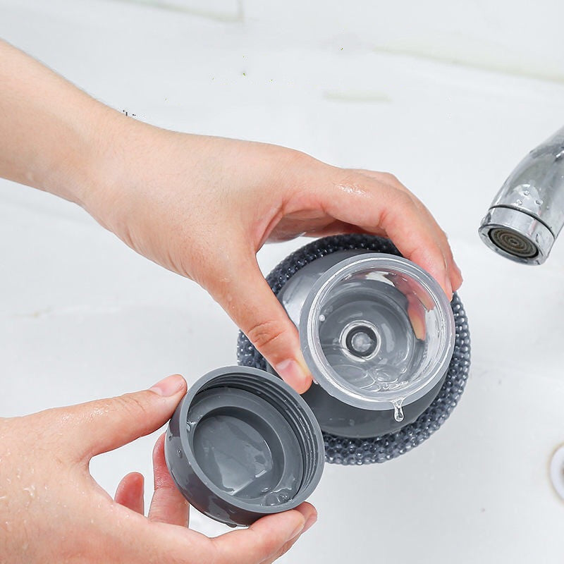 Kitchen Soap Dispensing Palm Brush Cleaner Push-type Brush Kitchen Detergent Tools by http://Lolyshop.shop
