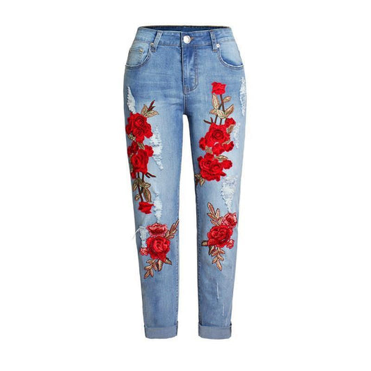 Summer Long Jeans Loose Women Hole Pants Plus Size by http://Lolyshop.shop