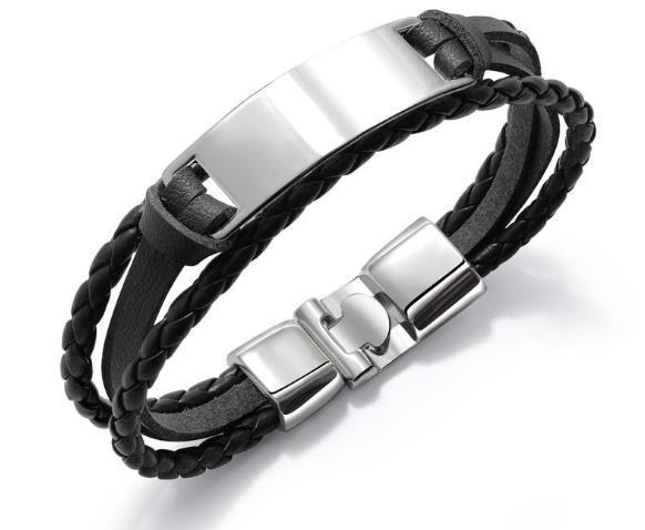 Black Multilayer Leather Bracelet For Men Bangle Jewelry by http://Lolyshop.shop