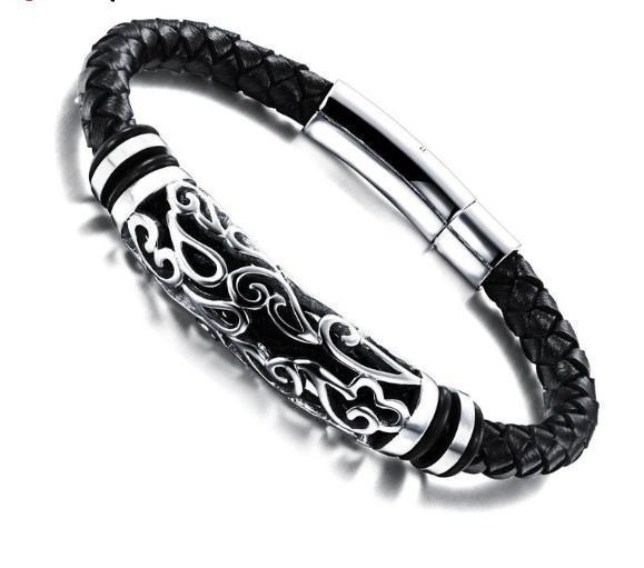 Black Multilayer Leather Bracelet For Men Bangle Jewelry by http://Lolyshop.shop