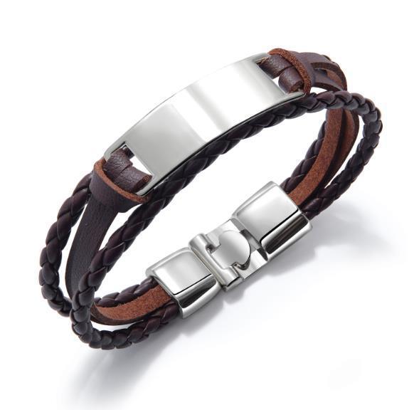 Black Multilayer Leather Bracelet For Men Bangle Jewelry by http://Lolyshop.shop