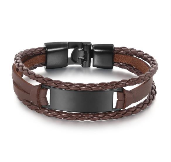 Black Multilayer Leather Bracelet For Men Bangle Jewelry by http://Lolyshop.shop