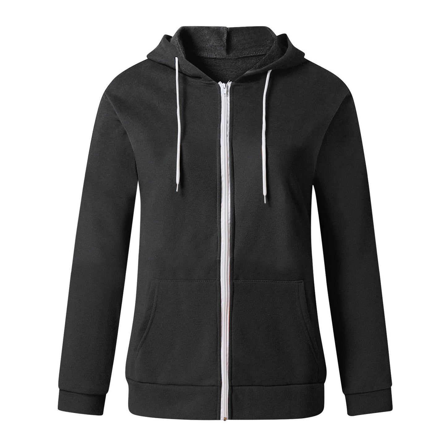 Pocket Drawstring Hooded Zipper Padded Cardigan