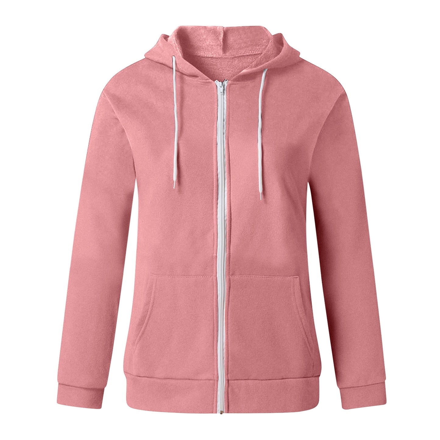 Pocket Drawstring Hooded Zipper Padded Cardigan