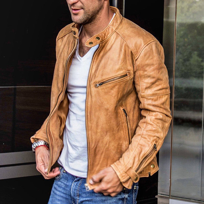 Punk Mens Motorcycle Leather Jacket by http://Lolyshop.shop