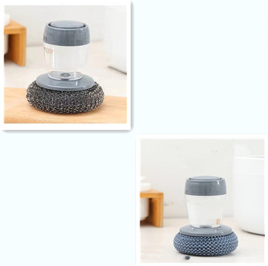 Kitchen Soap Dispensing Palm Brush Cleaner Push-type Brush Kitchen Detergent Tools by http://Lolyshop.shop