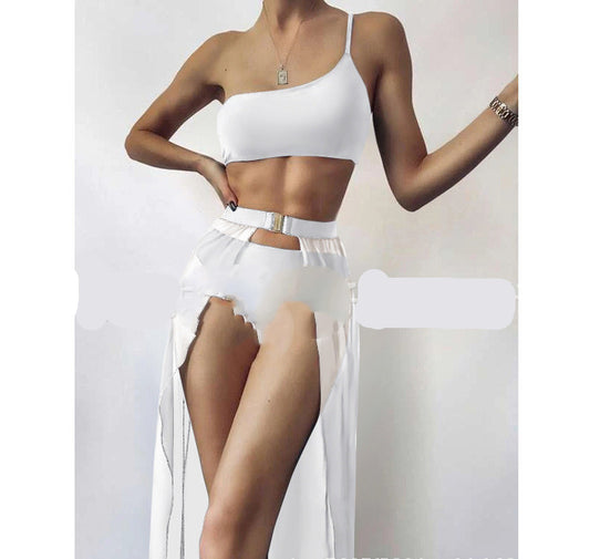 European And American New Three-piece Solid Color Swimsuit Bikini by http://Lolyshop.shop