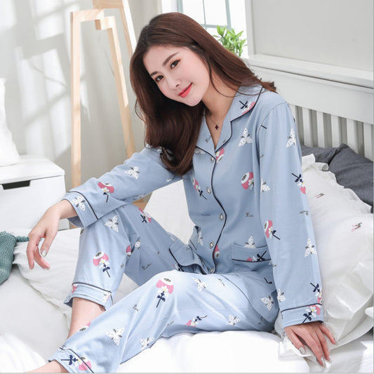 Pajamas Women'S Spring And Autumn Pure Cotton LongSleeved Thin Pajamas Suit Autumn Ladies Confinement Clothes Home Wear Pajamas by http://Lolyshop.shop