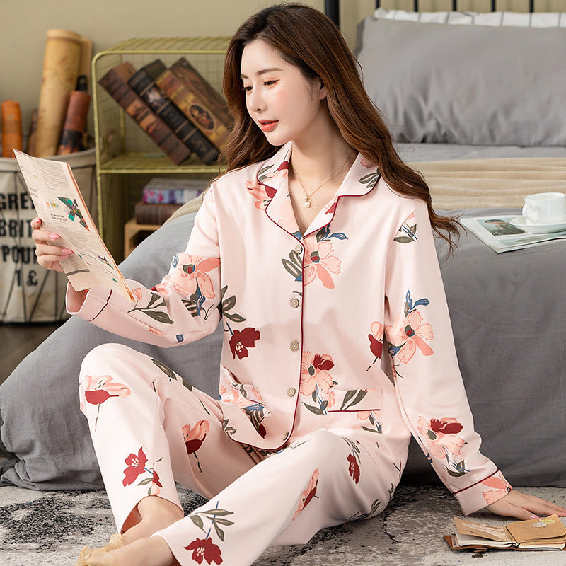 Spring And Autumn Cotton Long-Sleeved Middle-Aged And Elderly Mothers Plus Size Casual Home Wear Suits That Can Be Worn Outside