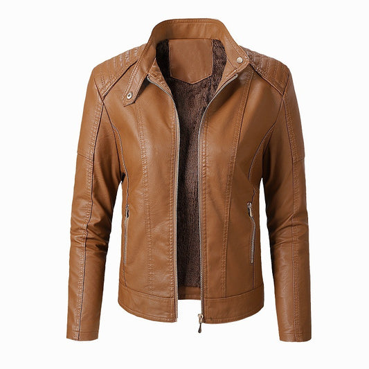 New Women's Leather Jackets Plus Velvet Jackets Fashion PU Ladies Leather Jackets by http://Lolyshop.shop