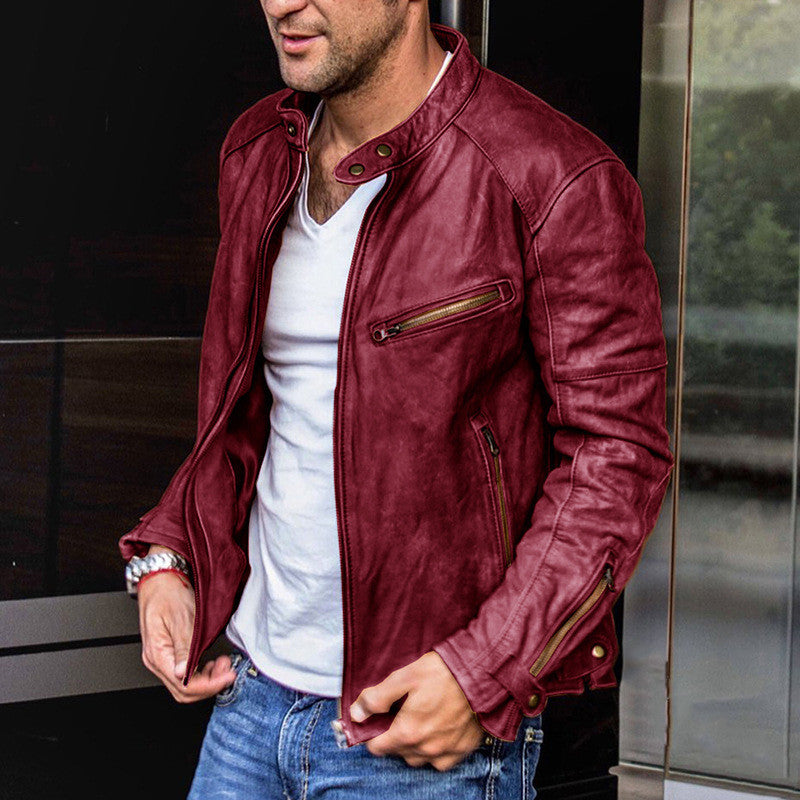 Punk Mens Motorcycle Leather Jacket by http://Lolyshop.shop