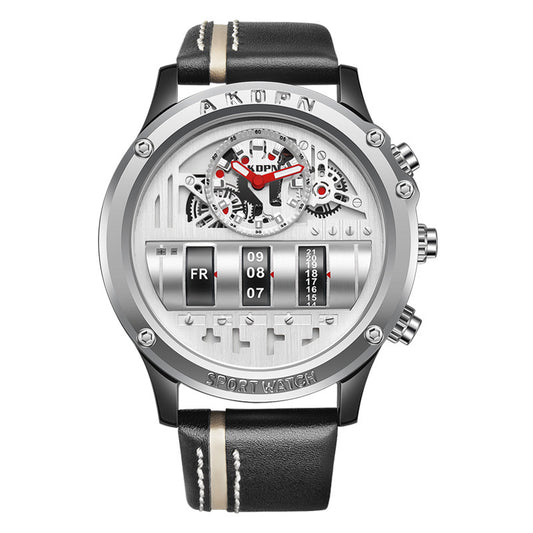Uniquex Men Wrist Watches Leather Black Silver Creative by http://Lolyshop.shop