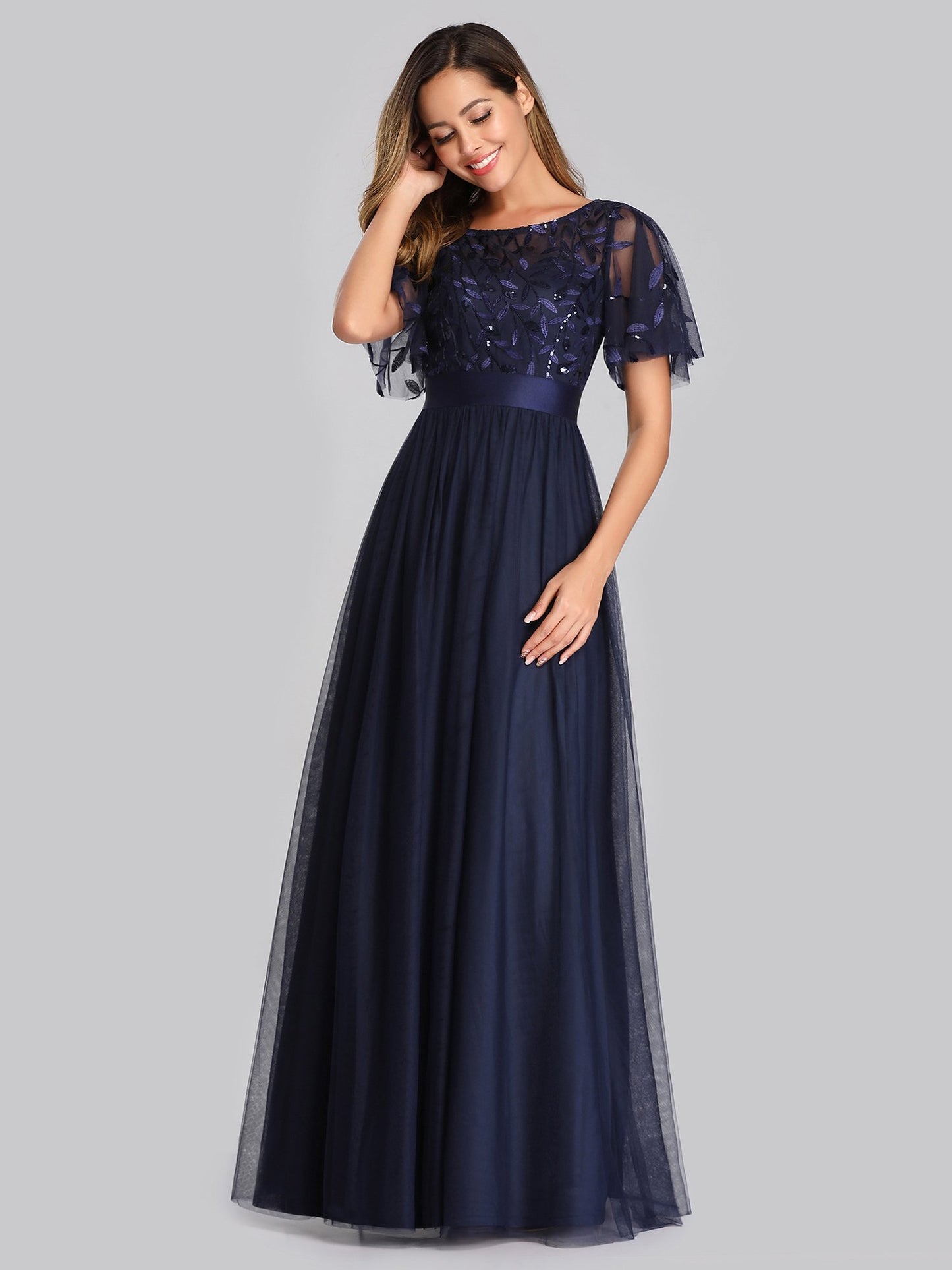 European And American Xl Fat Girl Sister Group Bridesmaid Dress Sequin Mesh Annual Party Banquet Adult Ceremony Evening Dress