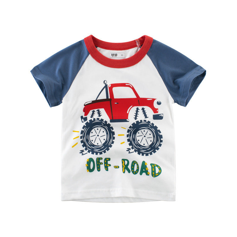 Children's Clothing Summer Boys Short Sleeved Full Print Car Cartoon Children's T Shirt by http://Lolyshop.shop
