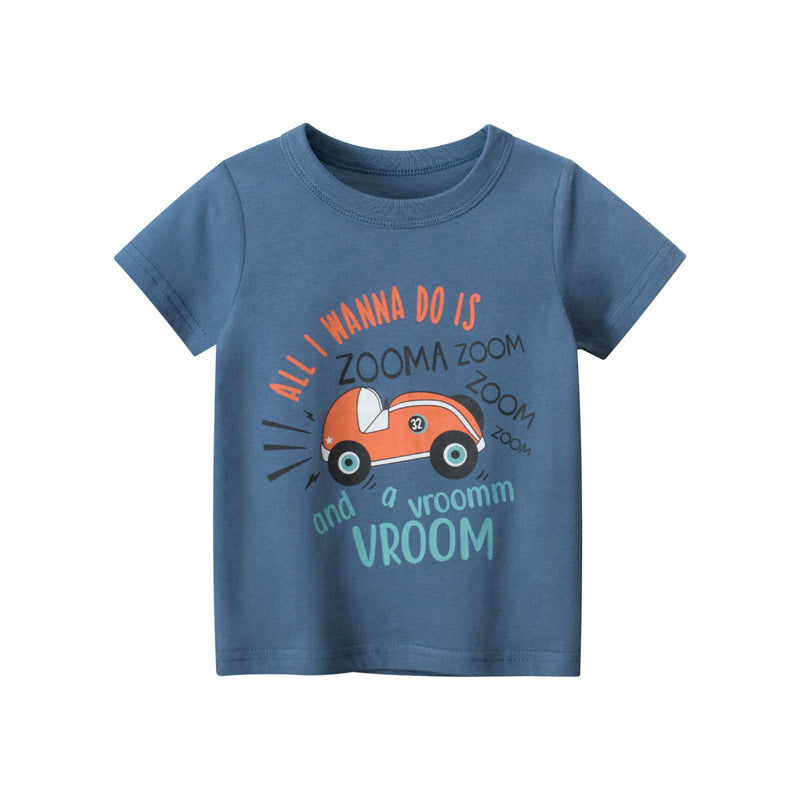 Children's Clothing Summer Boys Short Sleeved Full Print Car Cartoon Children's T Shirt by http://Lolyshop.shop