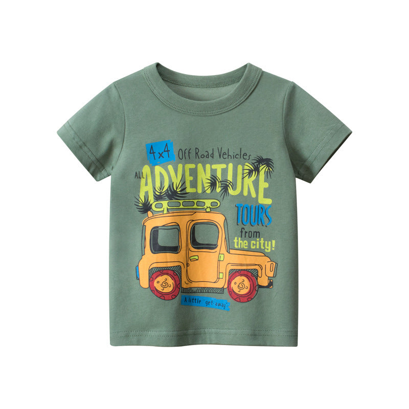 Children's Clothing Summer Boys Short Sleeved Full Print Car Cartoon Children's T Shirt by http://Lolyshop.shop