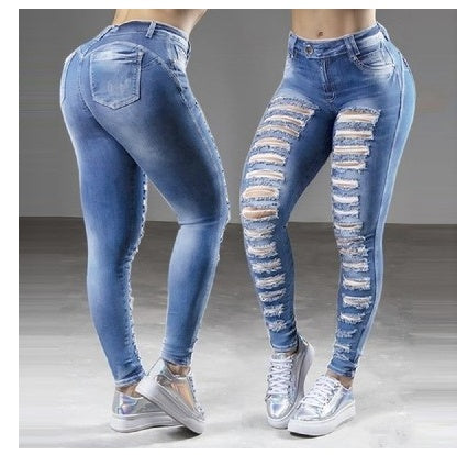 Trousers Jeans For Women Pants Solid White Style Slim Blue by http://Lolyshop.shop