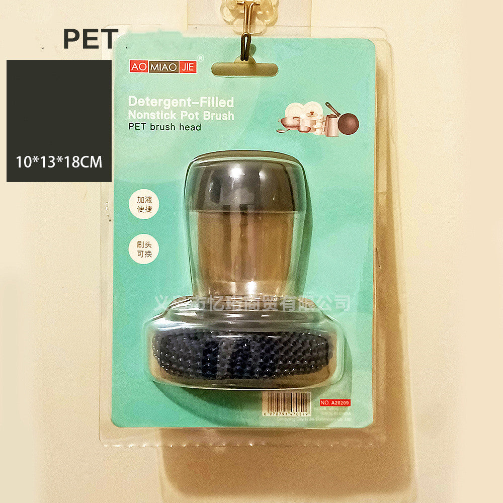 Kitchen Soap Dispensing Palm Brush Cleaner Push-type Brush Kitchen Detergent Tools by http://Lolyshop.shop