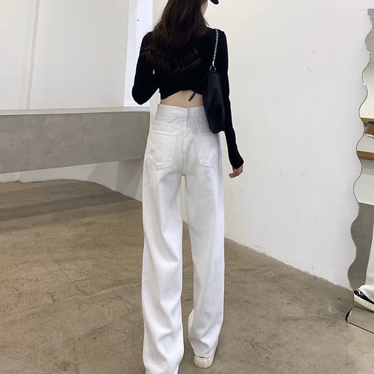 Loose Casual Pants White Jeans Women Trousers by http://Lolyshop.shop