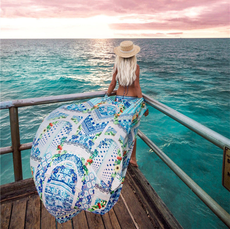Chiffon Printed Beach Blouse Beach Vacation Bikini by http://Lolyshop.shop