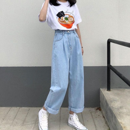Women's New Straight Leg Pants Loose Retro Casual Jeans Women by http://Lolyshop.shop