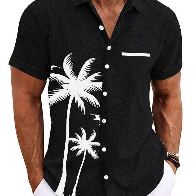Bamboo Linen Men's Clothing Shirt 3D Printed Casual Short Sleeve by http://Lolyshop.shop